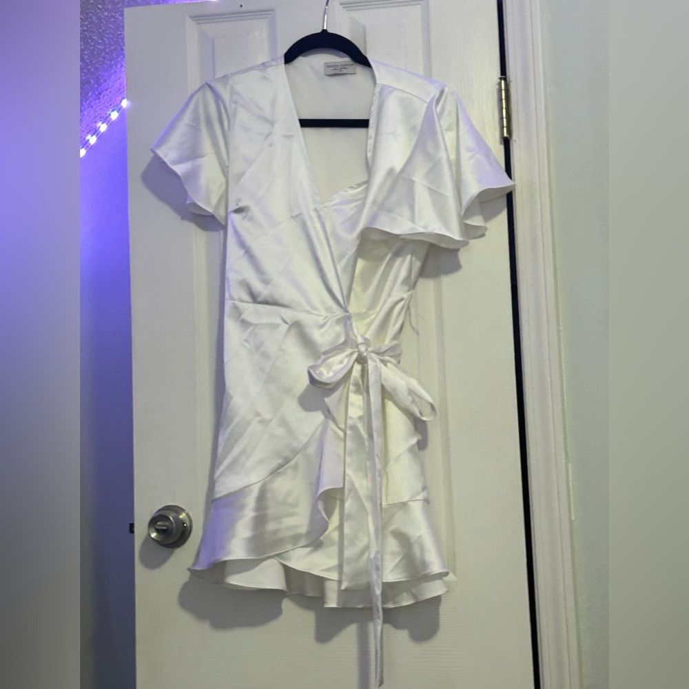 White silk wrap dress by dress forum